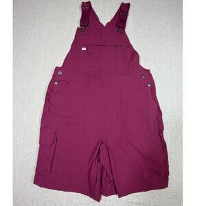 NWT Duluth Trading Co Women M Maroon Heirloom Gardening Short Workwear Overalls